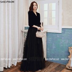 $107.89, Formal Long Black With Tulle Party Dress Vneck With Sleeves No#AM79018 at SheProm. #SheProm is an online store with thousands of dresses, range from Formal,Black,Long Black Dresses,A Line Dresses,Long Dresses and so on. Not only selling #FormalDresses more and more trendy dress styles will be updated daily to our store. Shop now to get $5-10 off! Elegant V-neck Dress For Prom And Party Season, Floor-length V-neck Dress For Evening Prom, Black V-neck Holiday Evening Dress, V-neck Dress For Prom Party Season, V-neck Maxi Dress For Prom Evening, V-neck Maxi Dress For Prom, V-neck Maxi Dress For Fall Party, Fall Party V-neck Maxi Dress, Maxi Length V-neck Dress For Fall Party