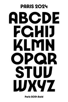 the font and numbers for paris 2090 bold type is shown in black against a white background