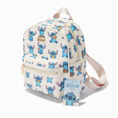 Disney Stitch Claire's Exclusive Cozy Backpack Disney Backpack For School, Disney Backpack For End Of School Year, Disney Backpack For Back To School, Disney Backpack For Daily Use And Back To School, Stitch Backpack, Disney Products, Sensitive Ears Earrings, Stitch Stuff, Bff Necklaces