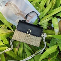 Bird in Bag - Straw bag new fashion woven bag shoulder crossbody bag collision color square box bag vacation beach bag Street Trends, Vacation Beach, Box Bag, Woven Bag, Bird In Bag, Bag Shoulder, Beach Bag, Beach Vacation, Straw Bag