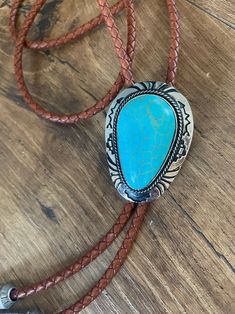 Southwestern Turquoise Bolo Tie Gifts for Him Cabochon | Etsy Turquoise Bolo Tie, Mens Leather Necklace, Bolo Ties, Necklace Leather, Mens Necklace, Tie Gifts, Bolo Tie, Men's Necklace, Necktie