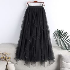 Season:Spring  Summer,Autumn / Fall; Fabric:Polyester; Dress Length:Midi; Gender:Women's; Style:Elegant,Long,Summer; Occasion:Date,Holiday,Party,Daily,Casual Daily,Mardi Gras,Mardi Gras Carnival; Details:Lined; Fit Type:Regular Fit; Pattern:Solid Colored; Design:Layered,Tulle,Asymmetric Hem,Beaded; Special Size:Asian Size; Pants Type:Skirt,Swing,Long Skirt; Fly Type:Elasticity; Front page:FF; Production mode:Self-produce; Length:; Waist:; Special selected products:Clearance; Fit US Size:null; Fi Harajuku Skirt, Tule Rok, Gonna In Tulle, Tulle Long Skirt, Pleated Maxi Skirt, Langer Rock, Long Skirts For Women, Brown Skirts, Elegant Skirt