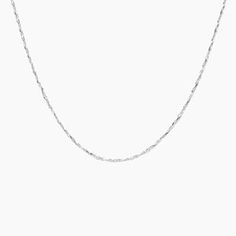 14K White Gold Viv Twist 16 in. Chain Minimalist Sterling Silver Rope Chain Necklace, Elegant Everyday Delicate Rope Chain Necklace, Formal White Gold Rope Chain Necklace, Elegant Rope Chain Necklace For Everyday, White Gold Link Necklace With Rope Chain, White Gold Rope Chain Link Necklace, White Gold Figaro Chain Necklace For Everyday, Everyday White Gold Figaro Chain Necklace, Elegant Sterling Silver Rope Chain Necklace Gift