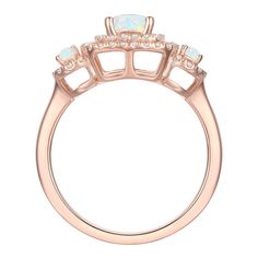 Whether you're celebrating a special occasion, marking a milestone, or simply treating yourself to a timeless and meaningful piece of jewelry, this 14k Rose Gold Over Silver Lab-Created Opal, Lab-Created White Sapphire Solitaire Ring is the perfect choice. Click on this JEWELRY & WATCHES GUIDE to learn about fit, styles, materials and more! Whether you're celebrating a special occasion, marking a milestone, or simply treating yourself to a timeless and meaningful piece of jewelry, this 14k Rose Classic Adjustable Opal Ring For Anniversary, Classic Rose Gold Opal Ring For Anniversary, Adjustable Fine Jewelry Opal Ring For Anniversary, Elegant Adjustable Opal Ring For Anniversary, Rose Gold Opal Ring With Halo Setting For Anniversary, Adjustable Halo Design Jewelry For Anniversary, White Sapphire Solitaire Ring, Sapphire Solitaire Ring, Macys Jewelry