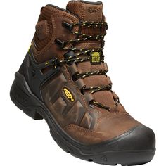 1021467 KEEN Men's Dover Safety Boots - Dark Earth/Black Functional Steel Toe Waterproof Boots For Sports, Outdoor Waterproof Boots With Impact Resistance And Secure Fit, Outdoor Waterproof Boots With Secure Fit, Impact Resistant Gore-tex Winter Boots, Rugged Waterproof Slip-resistant Boots For Sports, Leather Waterproof Boots For Outdoor With Slip-resistance, Functional Waterproof Boots For Safety, Secure Fit Waterproof Boots For Outdoor, Functional Gore-tex Weatherproof Work Boots