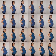 a series of photos showing different stages of pregnant women