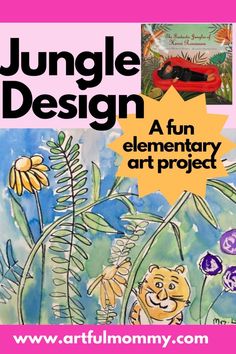 an art project for children with the title jungle design