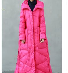 Long Winter Duck Down Jacket Hooded Down Jacket Women Any Size Down Co – SimpleLinenLife Pink Down Puffer Jacket With Detachable Hood, Pink Down Winter Outerwear, Duck Down Puffer Jacket With Detachable Hood, Pink Down Puffer Jacket For Fall, Winter Down Parka With Padded Collar, Winter Down Parka With Detachable Hood, Winter Duck Down Puffer Parka, Pink Quilted Puffer Jacket For Winter, Pink Quilted Outerwear For Winter