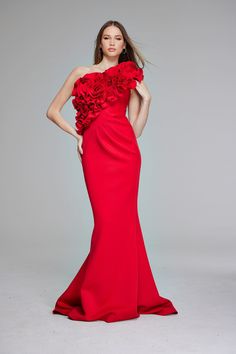 Jovani 39751 Fall 2024 evening collection dress. Fall 2024, Size 00, Dress Collection, Ruffles, Types Of Sleeves, Red, Dresses, Black