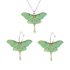 PRICES MAY VARY. Moth Butterfly Necklace : "This green moth butterfly necklace and earrings looks so realistic and cute that it looks like a real butterfly is lying on your body. And both butterflies and moths have good meanings. Wearing these unique insect necklaces to a party is sure to turn a lot of heads. " Moth Butterfly Earrings : These butterfly sets are made of high-quality acrylic, which is reliable for long-term use, with a smooth surface, and the hanging part of the earrings is made o Green Butterfly Jewelry For Gifts, Green Butterfly Jewelry For Gift, Green Jewelry With Butterfly Charm For Gift, Nickel-free Butterfly Jewelry For Party, Green Adjustable Jewelry With Butterfly Charm, Whimsical Green Jewelry, Whimsical Green Nickel-free Jewelry, Butterfly Necklace And Earrings, Green Moth