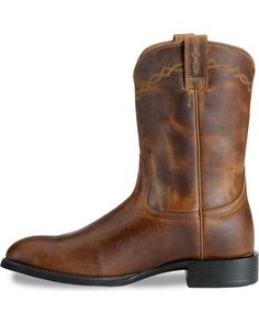 Ariat Men's Heritage Roper 10" Western Boots, Distressed Roper Cowboy Boots, Ariat Boots, Roper Boots, Mens Cowboy, Mens Cowboy Boots, Leather Cowboy Boots, Western Cowboy Boots, Cool Boots, Mens Street Style