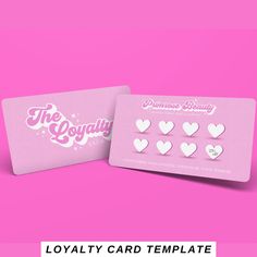 two business cards with hearts on them