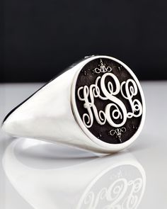 Personalized Signet ring, Monogram Signet Ring, Engraved Letter, 925K Silver, Signet Ring, Pinky Signet ring, Seal Ring, Christmas Gift This product is GUARANTEED for life. - College graduation rings for men and women delicately engraved with your school logo or any other initials or image you want. - The ring has solid back. Deep and detailed engraving very delicately handcrafted unisex - looks super cool on both women & men - The ring is 925 Silver - Please contact me for your 14 carat and 18 Classic Sterling Silver Initials Jewelry, Classic Sterling Silver Jewelry With Initials, Fine Jewelry Sterling Silver Signet Ring Gift, Formal Monogram Sterling Silver Jewelry, Formal Sterling Silver Monogram Jewelry, Gift Sterling Silver Hallmarked Signet Ring, White Gold Sterling Silver Signet Ring Gift, Silver Initial Ring For Formal Occasions, Elegant Hallmarked Silver Initial Ring