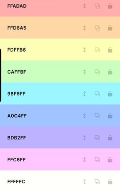 the color picker is shown with different colors and numbers on each side of it