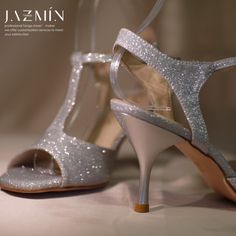 Silver shinning leather, handmade tango shoes, open back.  Very comfortable to wear, not too soft, not too hard~ We don't have items in stock, all products are made by order. The processing time is about 10 days, international shipping will take about 8 days.  You can choose standard or wide, narrow pattern. Elegant Closed Toe Dance Sandals, Elegant Fitted Wedding Shoes For Dance, Silver Glitter Open Toe Wedding Shoes, Elegant Summer Party Dance Shoes, Silver Round Toe Formal Dance Shoes, Silver Round Toe Dance Shoes For Formal Occasions, Formal Silver Round Toe Dance Shoes, Silver Almond Toe Heels With Leather Sole, Party Dance Shoes With Leather Sole And Almond Toe