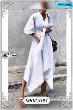 Women's A-line Dress Midi Dress Half Sleeve Solid Color Summer Elegant White Black White Dresses Linen Chic A-line Maxi Dress For Daywear, Summer A-line Non-stretch Maxi Dress, Non-stretch A-line Maxi Dress For Summer, Summer A-line Maxi Dress Non-stretch, Elegant Solid Color Shift Maxi Dress, Elegant Shift Maxi Dress For Summer, Chic Shift Maxi Dress For Spring, Non-stretch White A-line Maxi Dress, Summer A-line Maxi Dress