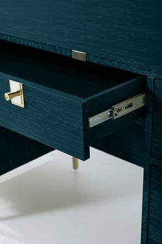 a close up of a drawer on a desk