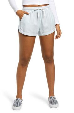 Relaxed Summer Bottoms With Pull-on Style, Relaxed Spring Bottoms With Built-in Shorts, Casual Pajama Shorts With Relaxed Fit, Trendy Relaxed Fit Summer Pajama Shorts, Trendy Relaxed Fit Pajama Shorts For Summer, Relaxed Fit Casual Pajama Shorts, Trendy Relaxed Fit Drawstring Shorts, Relaxed Bottoms With Built-in Shorts For Spring, Relaxed Fit Bottoms For Loungewear