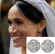 Royalty Replica Duchess of Sussex Meghan Markle Earrings, Wedding Earrings For Women, 14K White Gold Earrings, Stud Earrings, Gift For Her ☛ 𝐈𝐦𝐩𝐨𝐫𝐭𝐚𝐧𝐭 𝐭𝐨 𝐍𝐨𝐭𝐞:    ➛ You will get high quality hand-made crafted and sparkly jewelry when you purchase item here. ➛ The Moissanite jewelry in my shop is made with the best quality and highest grade D color (the D color in the Moissanite is a relatively rare, colorless and precious.) ➛ This brilliant ring is made to order by 9K/14K/18K soli Gold Earrings Stud, Diamond Earring Jackets, Diamond Solitaire Earrings, Diamond Earrings Design, Sparkly Jewelry, Solitaire Earrings, White Gold Earrings, Earrings Wedding, Earrings Stud