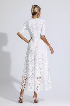 Schiffli Dress, Glitter Wedding Dress, Cutout Maxi Dress, Bandage Midi Dress, Floral Shirt Dress, Puff Sleeve Dresses, Maxi Knit Dress, Simple White, Vacation Dresses