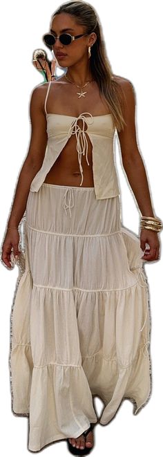 Pretty Thing Maxi Skirt Off White