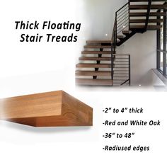 the stair treads are made from wood and have been installed on both sides of the stairs