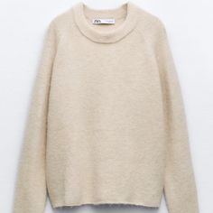 Zara Nwt Zara Classic Fall Sweater, Classic Zara Crew Neck Sweater, Chic Zara Sweater In Soft Knit, Zara Fine Knit Sweater For Fall, Zara Chic Soft Knit Sweater, Chic Zara Soft Knit Sweater, Zara Soft Knit Winter Sweater, Zara Beige Soft Knit Sweater, Zara Soft Knit Sweater For Fall