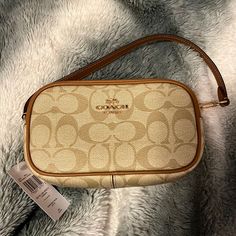 Never Used, Light Beige, Mini Bag Coach Beige Rectangular Bag, Coach Clutch Shoulder Bag For On-the-go, Coach Beige Clutch Bag, Coach Cream Clutch Bag, Coach Clutch Bag With Gold-tone Hardware, Coach Clutch With Gold-tone Hardware, Coach Mini Bag, Coach Clutch, Fancy Bags