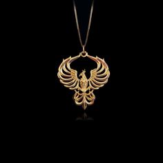 Embrace the transformative power of the legendary Phoenix pendant. Crafted with intricate detail, this gold masterpiece symbolizes rebirth and resilience. Feel the fiery spirit of Phoenix, representing strength and renewal. PENDANT INFORMATIONThis pendant is made of real, solid gold.• Made in USA• Material: 14k or 18k solid gold• Finish: polished• Height: 1.25" (32 mm) x Width: 1" (27 mm)• Pendant weight: approx. 6 grams (14k)• Bail: fits up to 4 mm chains• Solid back, not hollow• A certificate Mythical Bird, Phoenix Pendant, Phoenix Design, Unique Pendant Necklace, Solid Gold Chains, Mini Pendants, Premium Gift, Unique Pendant, Elegant Jewelry