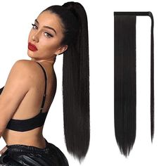 PRICES MAY VARY. Long straight ponytail extension. Weight: 5.64 oz. Length: 30 inch. Color: Jet Black. Natural straight texture. Hair extensions ponytail is made of premium synthetic fibers which looks human hair and feel softer and smoother. And can be ironed between 270℉ and 301℉. Easy to Use: Hair ponytails is the simplest and quickest extensions to apply. Magic paste wrap around ponytail is more convenient and easier to wear. You could have longer, thicker, more voluminous beautiful hair in Long Straight Ponytail, Diy Ponytail, Wrap Around Ponytail, Clip In Ponytail Extensions, Long Ponytail, Ponytail Hair Piece, Hair Extensions Clip, Wavy Ponytail, Extensions Clip In