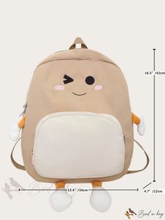 Bird in Bag - Womens Outdoor Backpack, Durable Solid Color Double Strap School Bag for Students, Perfect for Outdoor, Travel, and Back to School Everyday Kawaii Backpack, Kawaii Standard Backpack, Kawaii Style Standard Backpack, Kawaii Softback Backpack For Everyday Use, Kawaii Style Softback Backpack For Everyday Use, Cute Beige Rectangular Backpack, Everyday Kawaii Rectangular Backpack, Cute Large Capacity Beige Backpack, Kawaii Satchel Backpack For Everyday Use