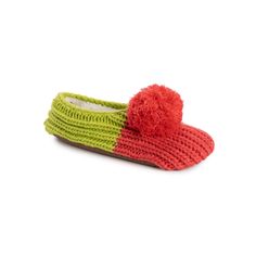 Get cozy with these MUK LUKS moisturizing-oil ballerina slippers with anti-skid soles for no worries on slippery floors. Get cozy with these MUK LUKS moisturizing-oil ballerina slippers with anti-skid soles for no worries on slippery floors. Moisturizing oils infused within warm faux fur leave your skin feeling oh so soft and silky smooth Non-skid PVC dot soles Pom detailFIT & SIZING Fits shoe sizes 5-10FABRIC & CARE Acrylic with polyester faux fur lining Machine wash Imported Size: S-M. Color: Green Non-slip Casual Slippers, Casual Green Non-slip Slippers, Comfortable Multicolor Slip-on Slippers, Flat Slippers With Soft Sole For Spring, Comfortable Multicolor Slippers For Spring, Casual Beach Slippers With Soft Sole, Comfortable Green Indoor Slippers, Casual Multicolor Slippers With Rubber Sole, Green Non-slip Slippers For Spring