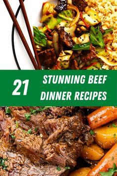 the cover of 21 stunning beef dinner recipes