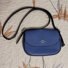 Refined Pebble Leather, Smooth Leather And Suede Inside Multifunction Pocket Snap Closure, Fabric Lining Outside Open Pocket Adjustable Shoulder Strap With 23" Drop For Shoulder Or Crossbody Wear 9 1/4" (L) X 6 1/2" (H) X 3" (W) Style No. Cb897 New Never Used No Tags Classic Blue Pouch Bag, Elegant Blue Saddle Bag For Everyday Use, Blue Crossbody Saddle Bag With Detachable Strap, Blue Satchel Saddle Bag With Removable Pouch, Blue Saddle Bag Satchel With Removable Pouch, Blue Saddle Bag With Removable Pouch, Blue Saddle Bag With Removable Pouch Satchel, Blue Saddle Bag With Detachable Strap, Blue Saddle Shoulder Bag With Detachable Strap