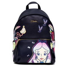 Experience The Allure Of Wonderland With This Limited Edition Wonda Pop X Disney Alice In Wonderland Backpack As Alice Graces The Front In Captivating Prismatic Colors In A.On The Back, Alice Invites You To Join Her In A Whimsical Tea Party Among The Enchanting Flowers, Radiating Joy And Wonder. But The Disney Magic Doesn't Stop There! The Mad Hatter Himself Makes A Delightful Appearance, Playfully Pouring Tea On One Side Pocket, While The Ever Late Yet Endearing White Rabbit Marks Its Presence Black Disney Backpack For Travel, Black Disney-style Bag For Theme Park, Black Disney Bag For Theme Park, Black Disney Style Bag For Theme Park, Disney-styled Black Standard Backpack, Disney Black School Bags, Disney Style Backpack For School, Disney Style Black School Bags, Black Backpack For Theme Park