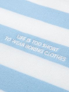 Details: Soft light blue color striped T-shirt with white color Exquisite letter embroidery on the chest High quality long-staple cotton yarn and DTY yarn, soft and elastic on the body Classic round neck, ribbed hem, loose hem Pair with Water Wave Striped Shorts Materials & Care: Cotton 60.2%, Polyester 36.8%, Viscose 3.0% Hand wash | Dry clean Do not bleach Size & Fit: Model is 5'7", Bust 32, Waist 24, Hips 35, wearing a size S Item #: JM2TE07 Casual Blue T-shirt With Letter Embroidery, Blue Tops With Signature Stripes For Summer, Blue Casual T-shirt With Letter Embroidery, Blue Tops With Letter Embroidery For Spring, Boring Clothes, Water Waves, Light Blue Color, Color Stripes, Striped Shorts