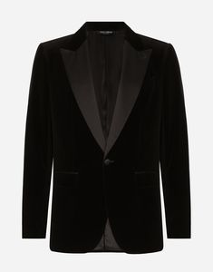 Tailored deconstructed velvet single-breasted tuxedo jacket: Black Regular fit Peak lapels Button fastening at the front Outer flap pockets and breast pocket, and inner welt pockets with button Covered buttons on the cuffs Central vent Lined The piece measures 73.5 cm from the rear collar seam on a size IT 48 Made in Italy Black Cotton Jacket, Dolce Gabbana Jacket, Classic Blazer, Tuxedo Jacket, Velvet Blazer, Single Breasted Jacket, Dolce E Gabbana, Dolce And Gabbana Man, Cotton Jacket