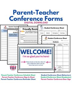 the parent teacher conference forms are available for students to use on their own school day