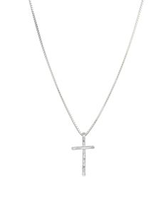 Skinny Cross Necklace Silver Cross Pendant Necklace With Box Chain, Sterling Silver Crucifix Cross Necklace With Adjustable Chain, Sterling Silver Cross Necklace With Box Chain, Sterling Silver Cross Box Chain Necklace, White Gold Cross Necklace With Box Chain, Silver Chain Cross Jewelry, Sterling Silver Chain Necklace With Cross Pendant, Sterling Silver White Gold Cross Necklace With Adjustable Chain, White Gold Necklaces With Box Chain And Cross Pendant