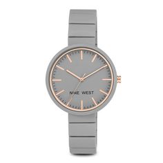 Kerena Bracelet Watch | Rubber Metal Watch | Rose Gold Detail | Spring Accessories | Spring Trends | Spring Fashion | Nine West Armani Watches For Men, Textured Bracelet, Gray Bracelet, Metal Watch, Old Watches, Lady Grey