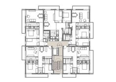 the floor plan for an office building with multiple floors and several rooms, including one bedroom