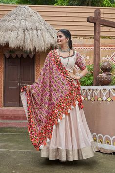 Off-white Navratri Specials Pure Cotton Gamthi Work Full Stitched Lehenga Choli, Lehenga Choli for USA Women, Navratri Lehenga, Lehenga. - Etsy Garba Chaniya Choli, Sequins Lehenga, Embroidery Mirror Work, Navratri Lehenga, Designer Mirror, Navratri Collection, Mirror Work Lehenga, Embroidery Mirror, White Lehenga