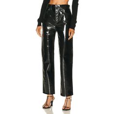 Agolde Recycled Leather 90'S Pinch Waist Pants Women'S 25 Black Solid Button Zip Agolde Recycled Leather 90's Pinch Waist Pants Women's 25 Black Solid Button Zip Retail $368.00 Elevate Your Wardrobe With These Black Leather Pinch Waist Pants By Agolde. The Straight-Leg Ankle Pants Feature A Flat Front, Zip Closure, And Button Accents. The Pants Are Made Of A Blended Fabric Of 50% Recycled Leather, 30% Polyurethane, 10% Viscose, And 10% Polyester, Making Them Perfect For Summer, Fall, A White Leather Pants, Straight Crop Jeans, Straight Dress, Straight Trousers, Recycled Leather, Taupe Color, Black Solid, Waist Pants, Leather Fabric