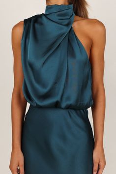 Anabelle Halter Neck Maxi Dress - Teal - Petal & Pup USA Wedding Guest Dress Halter Neck, High Neck Cocktail Dress, Charleston Wedding Guest Dress, High Neck Low Back Dress, Hairstyles For Dress Types Neckline, High Neck Satin Dress, Jewel Tone Dress, Mode Ab 50, Halter Neck Midi Dress