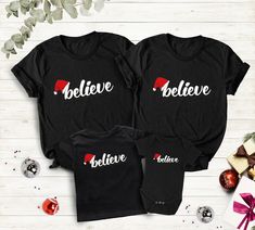 Believe Christmas Shirt, Christmas Believe Shirt Christmas Party Shirt Christmas T-Shirt, Christmas Family Shirt, Believe Shirt BLACK TEXT is used for Yellow, Heather Peach, White, Athlethic Heather, Light Blue, Mint, Pink Shirts. Other colored shirts have white text. F I T ∙ & ∙ S I Z I N G : -->Women's sizes are narrower than the waist -->Sleeves are rolled up in some product pictures. They do not come rolled up on delivery. T I M E ∙ T O ∙ D E L I V E R Y : -->Processing and production time is 1-2 business days. I M P O R T A N T ∙ P L E A S E ∙ R E A D ∙ F U L L Y : --> Order cancellations are accepted for 2 hours after purchase. -->For any questions, please contact me directly. It's my pleasure to assist you. Orders placed till 12 noon are shipped the next business day and those place Christmas Party T-shirt With Graphic Print, Casual Winter Party T-shirt, Black Long Sleeve Holiday Shirt, Holiday Party T-shirt With Crew Neck, Black Long Sleeve Christmas T-shirt, Black Christmas Party Tops, Black Christmas Party Top, Black Tops For Christmas Party, Black Party Tops For Christmas