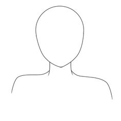 a line drawing of a person's head and shoulders, with one side facing the camera