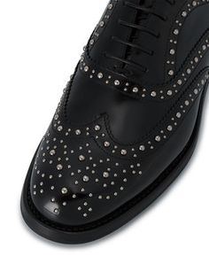 Church's Burwood studded brogues After Work Drinks, Black Church, Low Block Heels, Stacked Heel, Isabel Marant, All Black Sneakers, Calf Leather, Black Boots, Derby