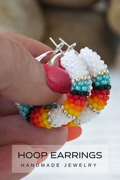 White beaded hoop earrings Handmade White Heishi Beads Earrings, Bohemian Small Hoop Heishi Bead Earrings, Handmade Heishi Beads Earrings, Bohemian Heishi Beads Small Hoop Earrings, Festival Colorful Beaded White Hoop Earrings, Festival White Hoop Earrings With Colorful Beads, Bohemian Hoop Earrings With Heishi Beads, Bohemian Heishi Beaded Hoop Earrings, Bohemian Hoop Beaded Earrings With Heishi Beads