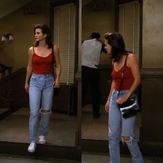 Look 80s, Rachel Green Outfits, Mama Jeans, Goth Outfit, 90s Inspired Outfits, Fest Outfits, Fabulous Outfits, Outfits 90s, Monica Geller