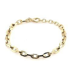 A sculptural design gives this bracelet a bold look. Can be worn alone or looks great layered with the Alex Bracelet and the River Bracelet. 14k yellow gold 3.68 grams 7" length